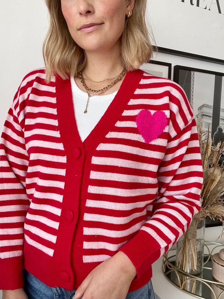 Cardigan Love - Rot/Rosa