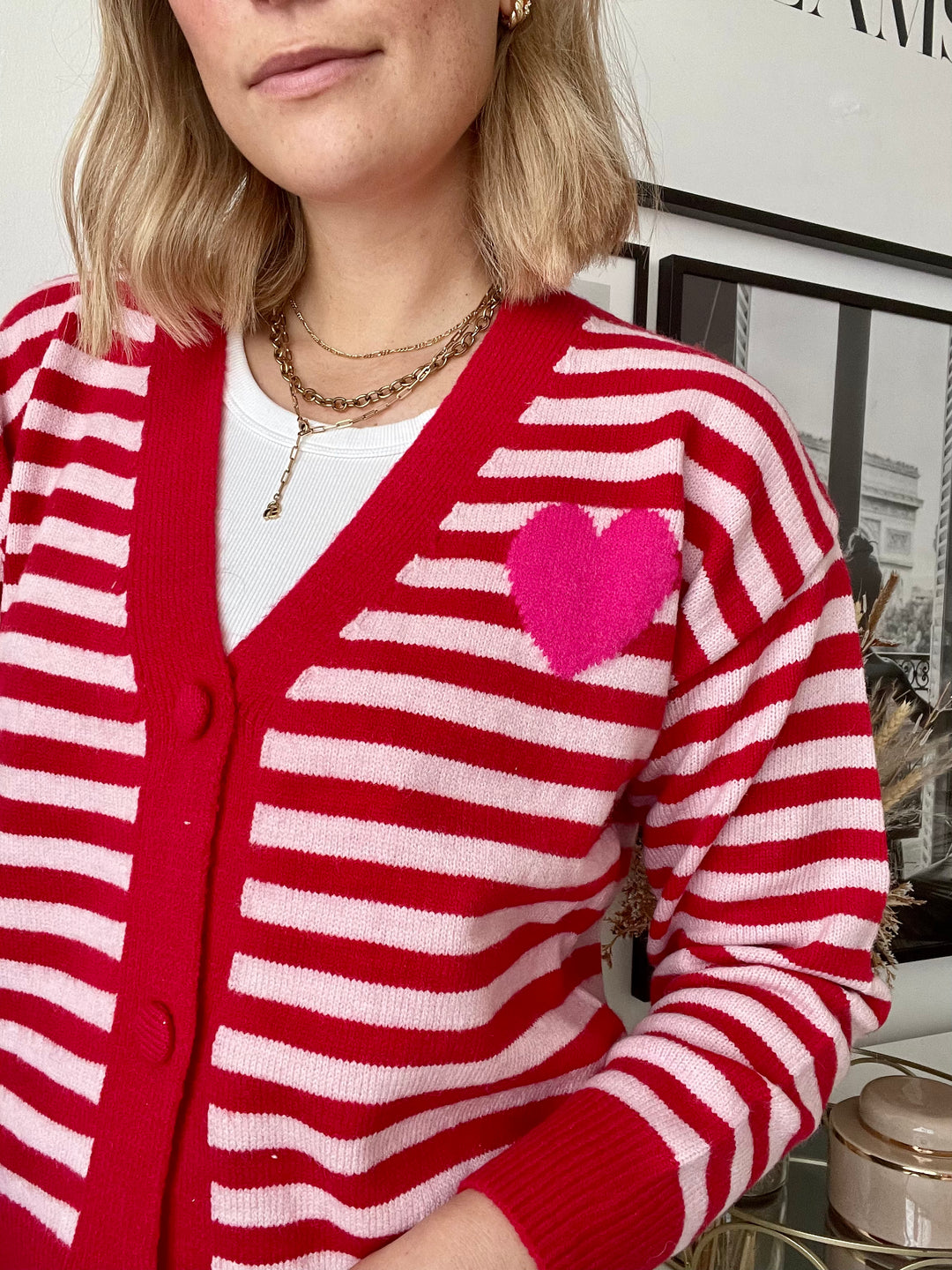 Cardigan Love - Rot/Rosa